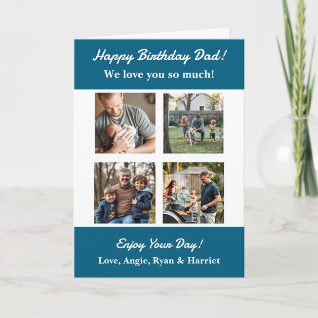 Personalized Four Photo Template Dad's Birthday (Front)