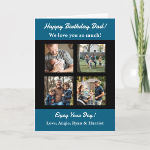 Personalized Four Photo Template Dad's Birthday
