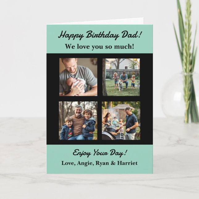 Personalized Four Photo Template Dad's Birthday (Front)
