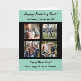 Personalized Four Photo Template Dad's Birthday