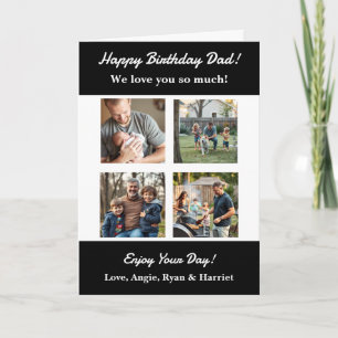 Personalized Four Photo Template Dad's Birthday