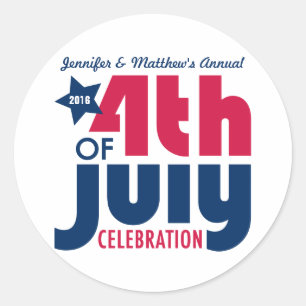 Personalized Fourth of July Celebration Stickers