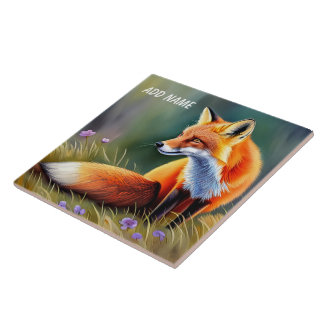 Personalized Fox Children's Ceramic Tile