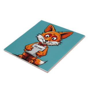 Personalized Fox Children's Ceramic Tile