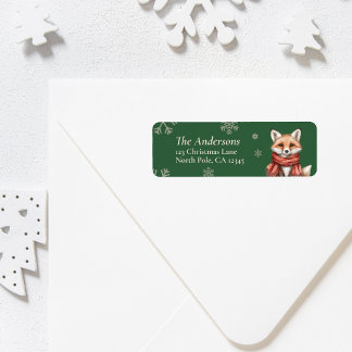 Personalized Fox Christmas Return Address Labels