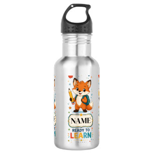 Personalized Fox Kids Back to School 532 Ml Water Bottle