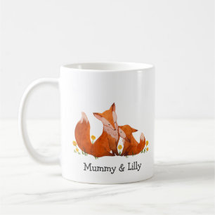 Personalized Fox Mom & Son Mug – Custom Names