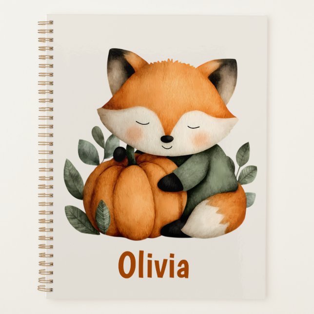 Personalized Fox Pumpkin Halloween Design Planner (Front)
