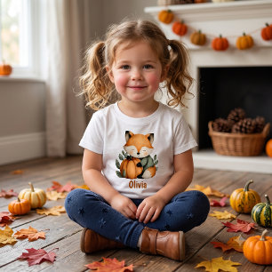 Personalized Fox Pumpkin Halloween Design Toddler T-shirt