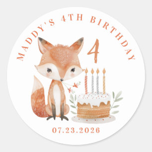 Personalized Fox Round Stickers