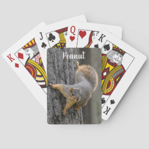 Personalized Fox Squirrel on a Tree Playing Cards