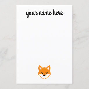 Personalized Fox Stationery for Kids Invitation