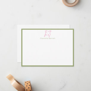 Personalized Fox Terrier Minimal Stationery Card