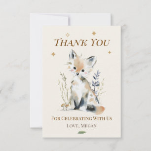 Personalized Fox Thank You Note Card