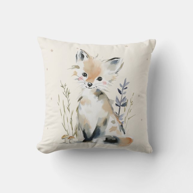 Personalized Fox Throw Pillow (Front)