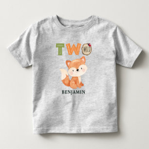 Personalized Fox Two Wild Woodland 2nd Birthday Toddler T-shirt