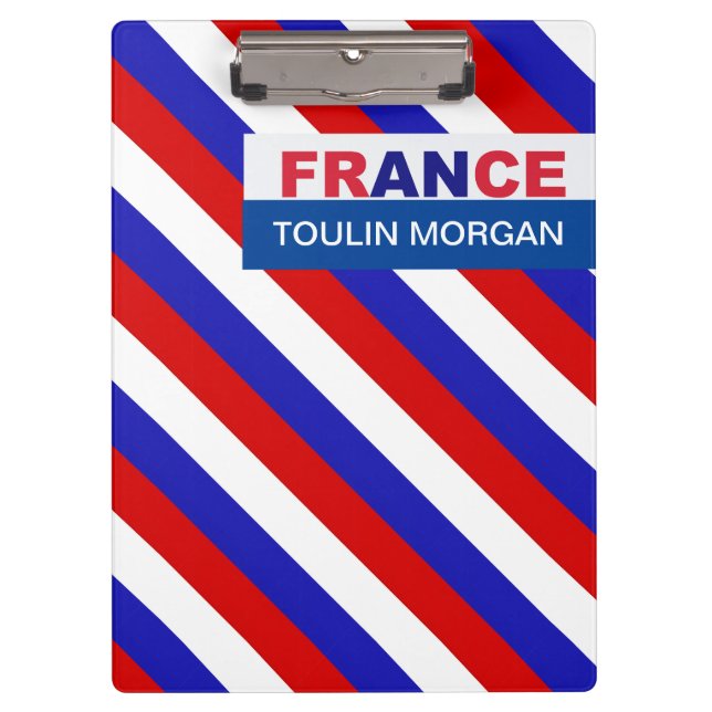 Personalized  France Flag Clipboard (Front)