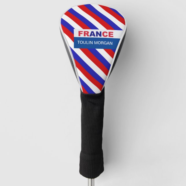 Personalized  France Flag Golf Head Cover (Front)