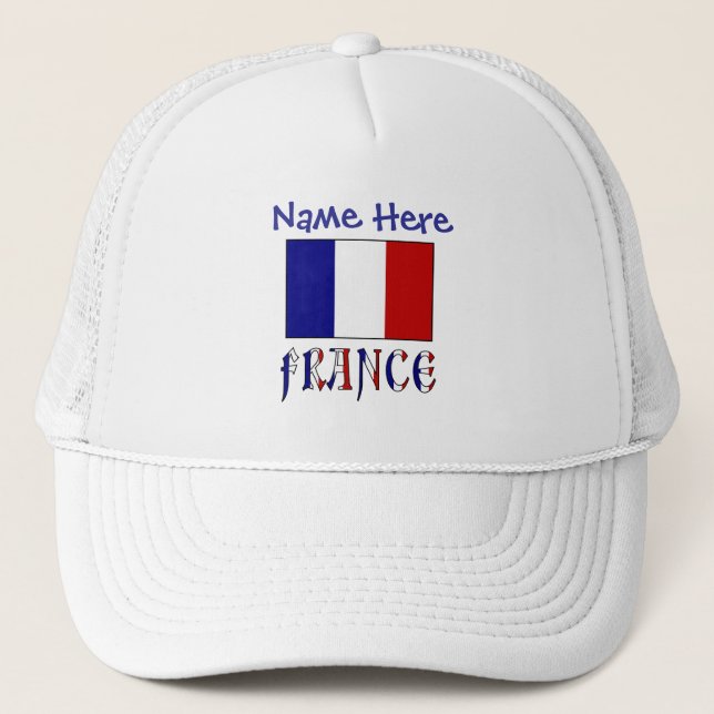 Personalized France Flag Heritage Trucker Hat (Front)