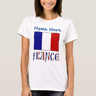 Personalized France Flag Heritage Women's T-Shirt
