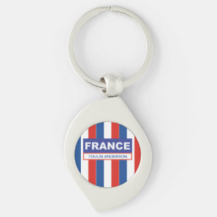 Personalized  France Flag Keychain