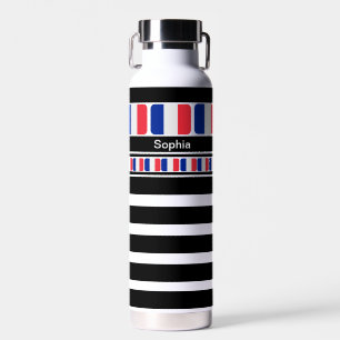 Personalized France Patriotic Flag Water Bottle