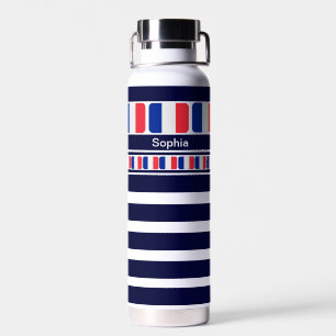 Personalized France Patriotic Flag Water Bottle