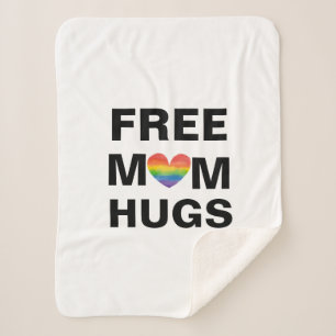 Personalized Free Mom Hugs  Template Sherpa Blanket