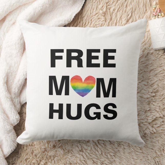 Personalized Free Mom Hugs  Template Throw Pillow (Blanket)