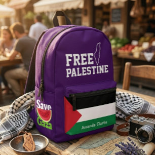 Personalized Free Palestine   Palestine Flag  Printed Backpack