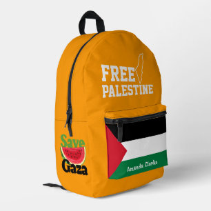 Personalized Free Palestine   Palestine Flag  Printed Backpack