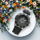 Personalized Freemason gift Square Compass Masonic Watch<br><div class="desc">So mote it be,  Freemason,  square and compass,  charity,  silver and black,  masonic gifts,  Masonic symbol watch. Personalize it with your own text.</div>