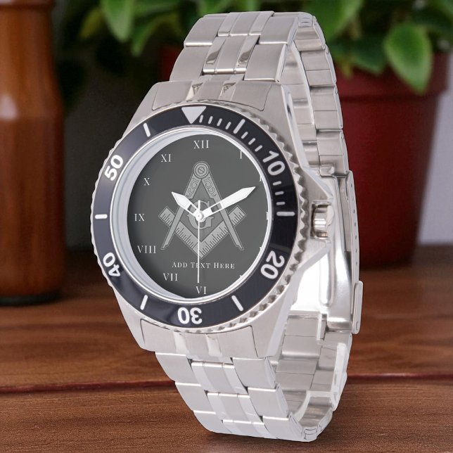 Personalized Freemason gift Square Compass Masonic Watch (Creator Uploaded)