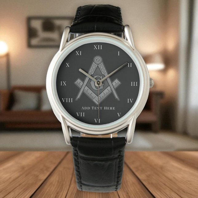 Personalized Freemason gift Square Compass Masonic Watch (Creator Uploaded)