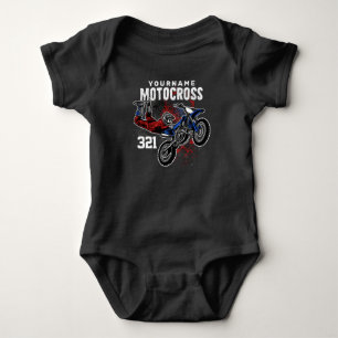 Personalized Freestyle Motocross Racing FMX Trick Baby Bodysuit