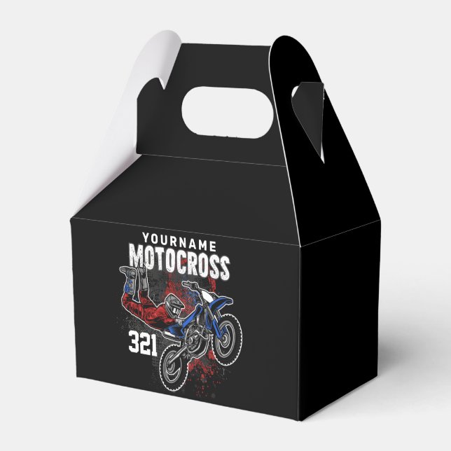 Personalized Freestyle Motocross Racing FMX Tricks Favor Box (Front Side)
