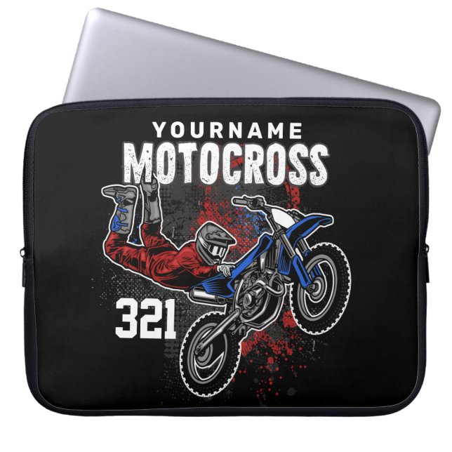 Personalized Freestyle Motocross Racing FMX Tricks Laptop Sleeve (Front)