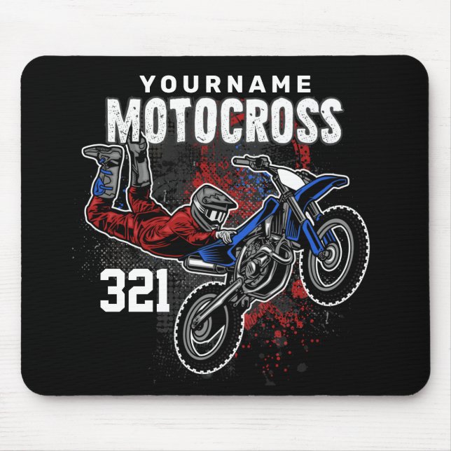 Personalized Freestyle Motocross Racing FMX Tricks Mouse Pad (Front)