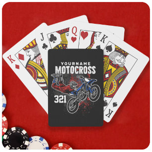 Personalized Freestyle Motocross Racing FMX Tricks Playing Cards