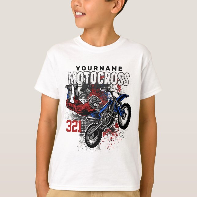 Personalized Freestyle Motocross Racing FMX Tricks T-Shirt (Front)