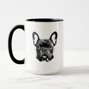 Personalized French Bulldog Black and White Mug