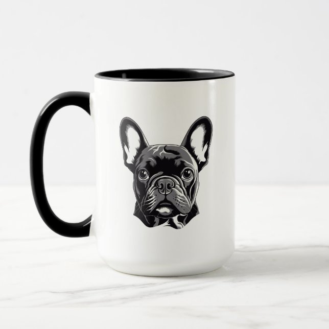 Personalized French Bulldog Black and White Mug (Left)