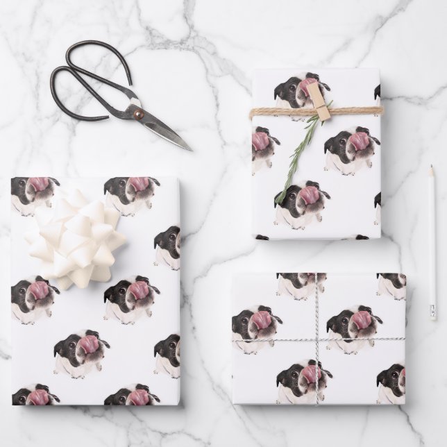 Personalized French Bulldog | Cute Frenchie Dog Wrapping Paper Sheet (Front)