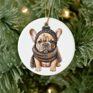 Personalized French Bulldog Dog Art Ceramic Ornament