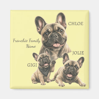 Personalized French Bulldog Family Names Magnet