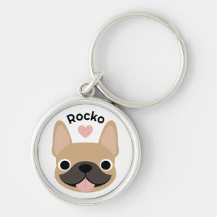 Personalized French Bulldog Keychain Custom Name