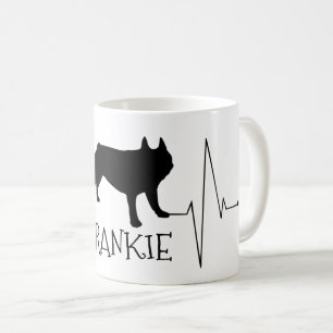 Personalized French Bulldog Love My Dog Heart Beat Coffee Mug