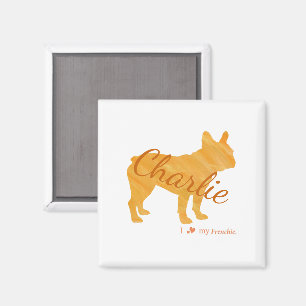 Personalized French Bulldog Pastel Orange Magnet