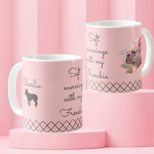 Personalized French Bulldog Pastel Pink Photo Mug