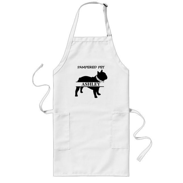 Personalized French Bulldog Pet Groomer Long Apron (Front)